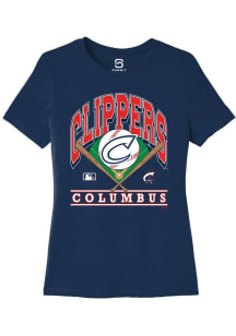 Summit Sportswear Columbus Clippers Womens Navy Blue Homefield Short Sleeve T-Shirt