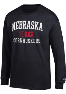Champion Nebraska Cornhuskers Black Big Ten Jersey Long Sleeve T Shirt