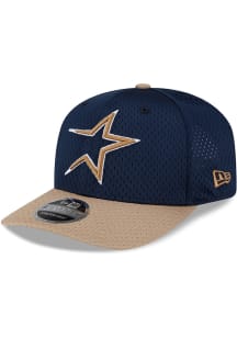 New Era Houston Astros Jersey Mesh 9SEVENTY Stretch Snap Adjustable Hat - Navy Blue