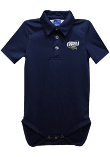 Vive La Fete Oral Roberts Golden Eagles Baby Navy Blue Team Short Sleeve One Piece Polo