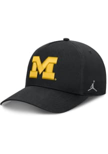 Nike Michigan Wolverines Dri-Fit Rise Structured A Frame Adjustable Hat - Black