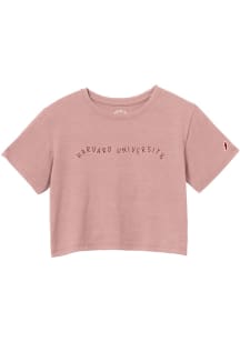 Harvard Crimson Girls Pink Wave Short Sleeve Fashion T-Shirt