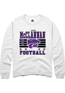Simon McClannan K-State Wildcats Mens White Football NIL Striped Player Crew