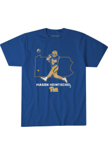 Mason Heintschel Pitt Panthers Blue Mason Heintschel Caricature Short Sleeve Fashion Player T Shir..