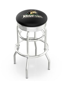 Wright State Raiders Double-Ring Swivel Chrome Pub Stool - Black