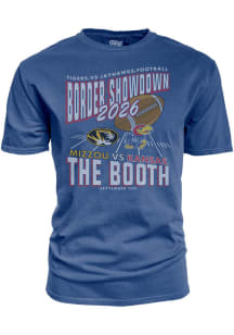Blue 84 Kansas Jayhawks Royal Blue Football Border Showdown vs Missouri Tigers Short Sleeve T Shir..