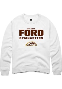 Breanna Ford Western Michigan Broncos Mens White NIL Stacked Box Player Crew