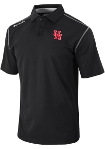 Columbia Houston Cougars Mens Black Heat Seal Omni Wick Shotgun Short Sleeve Polo