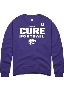 Linkon Cure K-State Wildcats Mens Purple Football NIL Stacked Box Player Crew