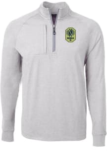 Cutter and Buck Nashville SC Mens Grey Adapt Eco Long Sleeve Qtr Zip Pullover