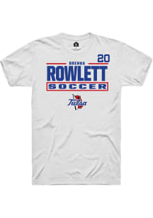 Brenna Rowlett  Tulsa Golden Hurricane White Rally NIL Stacked Box Short Sleeve T Shirt