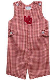 Vive La Fete Utah Utes Baby Red Gingham Overalls