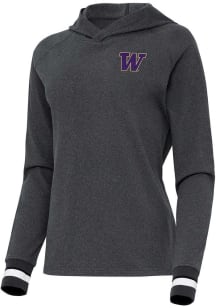Antigua Washington Huskies Womens Grey Trek Hooded Sweatshirt