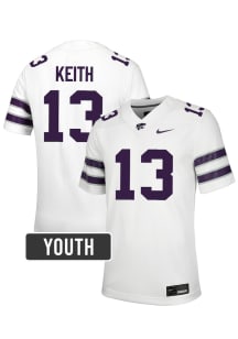 Kaprice Keith K-State Wildcats Youth White Nike NIL Name And Number Football Jersey
