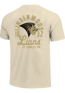 Lindenwood Lions Ivory Mascot Overlay Short Sleeve T Shirt