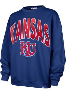 47 Kansas Jayhawks Womens Blue Extra Innings Crew Sweatshirt