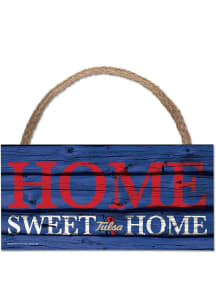 Tulsa Golden Hurricane Home Sweet 5x10 Wood Sign - Blue