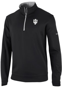 Columbia Indiana Hoosiers Mens Black Heat Seal Omni Wick Wickhams Hills Long Sleeve Qtr Zip Pullov..