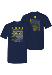 Michigan Wolverines Blue Football 2025 Football Schedule Short Sleeve T Shirt