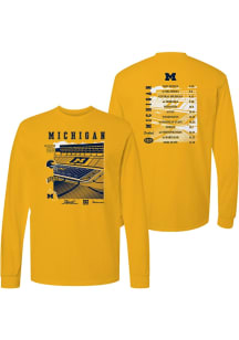 Michigan Wolverines Yellow Football 2025 Football Schedule Long Sleeve T Shirt