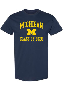 Michigan Wolverines Navy Blue Class of 2028 Short Sleeve T Shirt