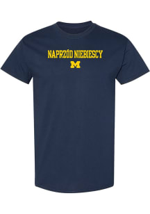 Michigan Wolverines Navy Blue Polish Go Blue Short Sleeve T Shirt