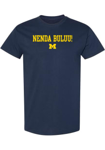 Michigan Wolverines Navy Blue Swahili Go Blue Short Sleeve T Shirt