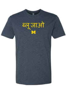 Michigan Wolverines Navy Blue Hindi Go Blue Short Sleeve T Shirt
