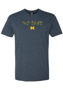 Michigan Wolverines Navy Blue ASL Go Blue Short Sleeve T Shirt