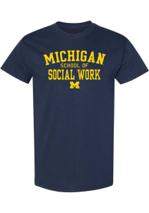 Michigan Wolverines Navy Blue School of Social Work Short Sleeve T Shirt