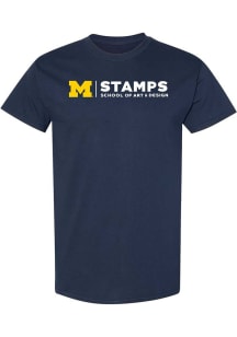 Michigan Wolverines Navy Blue Stamps School of Art & Design Short Sleeve T Shirt