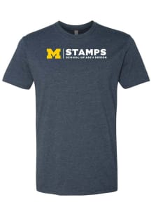 Michigan Wolverines Navy Blue Stamps School of Art & Design Short Sleeve T Shirt