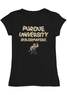 Vive La Fete Purdue Boilermakers Toddler Girls Black Lexie Short Sleeve T-Shirt