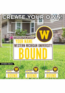 Western Michigan Broncos Custom Bound Yard Sign - White