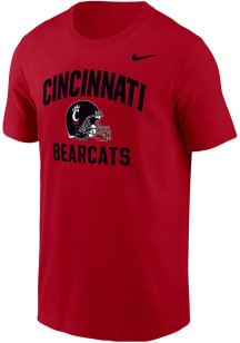 Nike Cincinnati Bearcats Red Football Football Helmet Short Sleeve T Shirt