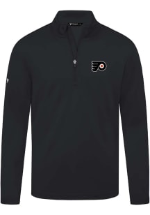 Levelwear Philadelphia Flyers Mens Black Heron Embroidered 3D Patch Long Sleeve Qtr Zip Pullover