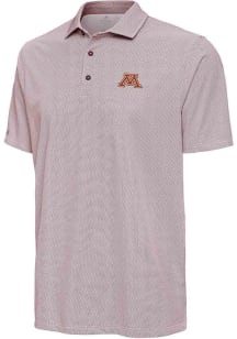 Antigua Minnesota Golden Gophers Mens Maroon Primary Logo Short Sleeve Polo