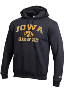 Champion Iowa Hawkeyes Mens Black Font Class of 2028 Powerblend Long Sleeve Hoodie