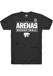 Izela Arenas K-State Wildcats Black NIL Stacked Box Short Sleeve Player T Shirt
