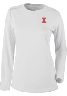 Columbia Illinois Fighting Illini Womens White Heat Seal Omni Wick Shotgun Long Sleeve T-Shirt