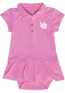 Utah Utes Baby Girls Pink Caroline Short Sleeve Dress
