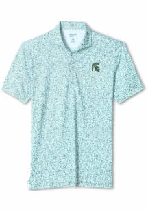 Johnnie O Michigan State Spartans Mens Green Gridiron Short Sleeve Fashion Polo