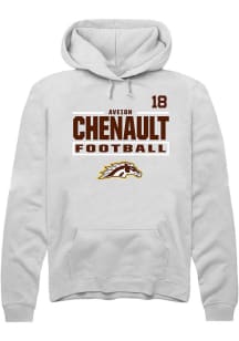 Aveion Chenault Western Michigan Broncos Mens White Football NIL Stacked Box Player Hood