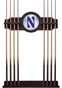 Northwestern Wildcats Solid Wood Cue Rack Pool Table