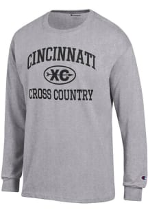 Champion Cincinnati Bearcats Grey Cross Country Icon Jersey Long Sleeve T Shirt