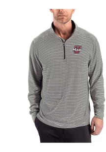 Cutter and Buck Massachusetts Minutemen Mens Black Forge Eco Long Sleeve Qtr Zip Pullover