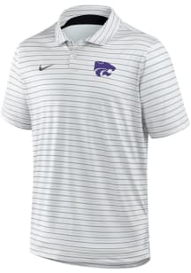 Nike K-State Wildcats Mens White Tour Stripe Short Sleeve Polo