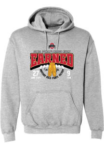 Ohio State Buckeyes Mens Grey 2025 Gold Pants Earned Long Sleeve Hoodie