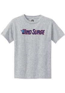 Summit Sportswear Wichita Wind Surge Youth Grey Alt Logo Wordmark Short Sleeve T-Shirt