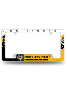 Fort Hays State Tigers Primary All Over Chrome License Plate Frame - White